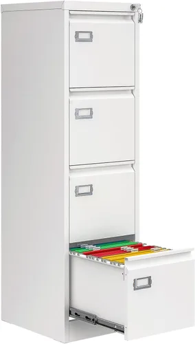 Vista 10 de Archivador de 2 cajones con cerradura, archivadores metálicos para oficina en casa, gabinete pequeño vertical negro para oficina en casa, archivador