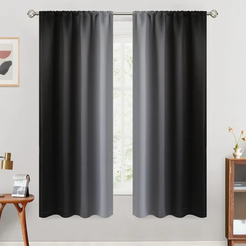 Vista 68 de SimpleHome Cortinas Pequeñas Negras Impermeables con Bolsillo para Barra Suave para Cocina, Cortinas Impermeables con Bolsillo para Barra
