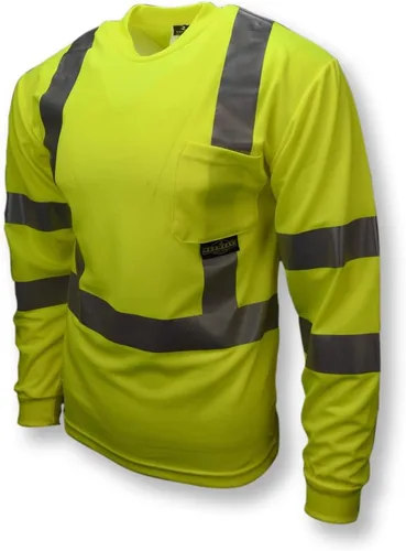 Vista 3 de Radians ST21-3PGS-M Clase 3 Max-Dri Camiseta de seguridad de manga larga con malla transpirable, color verde, talla mediana