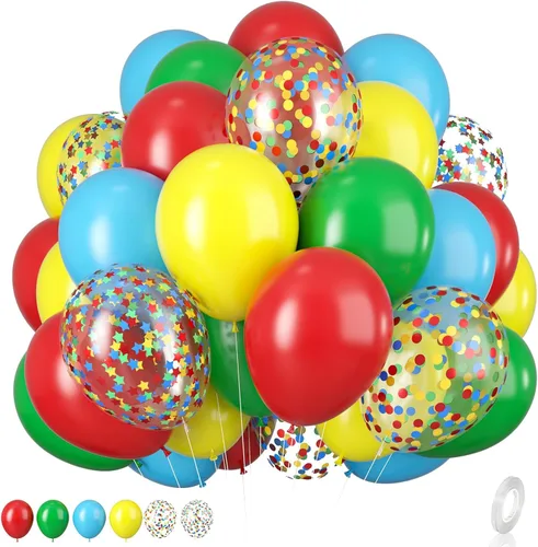 Vista 14 de Globos de color de juguete - Globos de color rojo, azul y amarillo con Rojo Azul Amarillo
