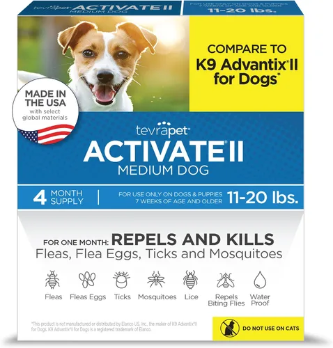 Vista 9 de TevraPet Activate II Prevención de pulgas y garrapatas para perros, 4 unidades, perros pequeños de 4 a 10 libras, gotas tópicas, tratamiento