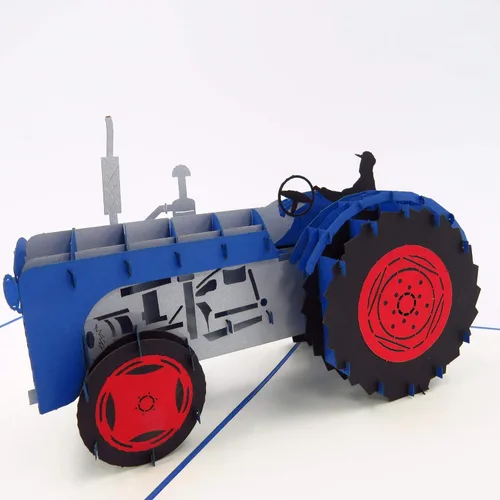 Vista 5 de Tractor 3D Pop Up Tarjeta de felicitación para todas las ocasiones: cumpleaños, día del padre, felicitaciones, despedida, aniversario, jubilación