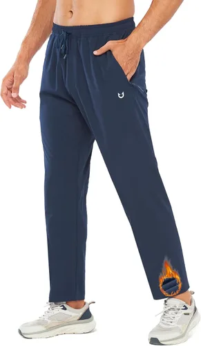 Vista 10 de NORTHYARD: pantalones forrados de forro polar para hombre, cálidos para invierno, sudoración, clima frío, para correr, deportivos, entrenamiento