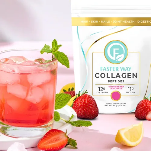 Vista 6 de Faster Way - Péptidos de colágeno – 0.44 oz de colágeno hidrolizado + 0.43 oz de proteína por porción – cabello, piel y uñas – Aminoácidos – Sin
