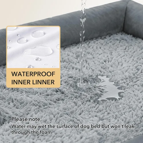 Vista 3 de Cama ortopédica lavable para perros extra grandes, 45 x 35 Gris