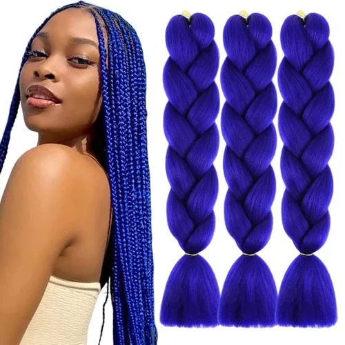 Vista 54 de Beige (613) Cabello trenzado 6 paquetes de extensiones de cabello sintético de 24 pulgadas, extensiones de cabello trenzado Jumbo Ombre trenzado
