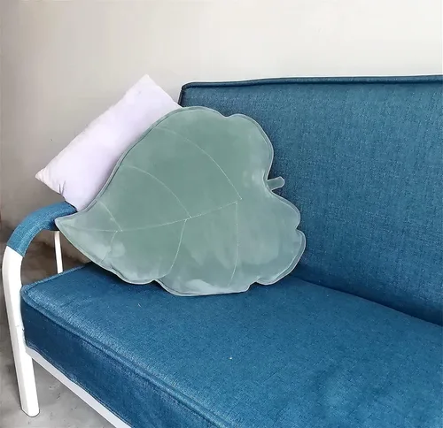 Vista 3 de AZCHEN Almohada decorativa de hojas verdes para sofá o dormitorio (19.7 in, marrón)