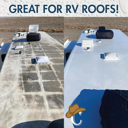 Vista 2 de Countryman Coatings Revestimiento de techo 100% de silicona, restaura tu techo en un día, sella fugas, grietas, costuras, penetraciones, se adhiere
