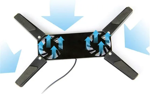 Vista 2 de Ventilador de enfriamiento USB, portátil, cómodo, portátil, enfriador de almohadilla de enfriamiento, ventilador doble para computadora portátil