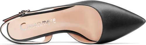 Vista 4 de Castamere Zapatos de tacón bajo de bloque grueso para mujer, con puntera puntiaguda, zapatos clásicos y lindos para fiesta, oficina, 1.4 pulgadas