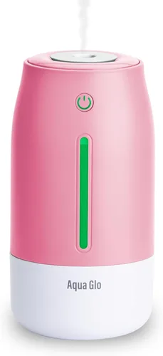 Vista 9 de Aqua Glo Humidificador personal - Niebla fría ultrasónica, batería recargable para 15 horas de uso, tanque de agua de 2 tazas, funcionamiento