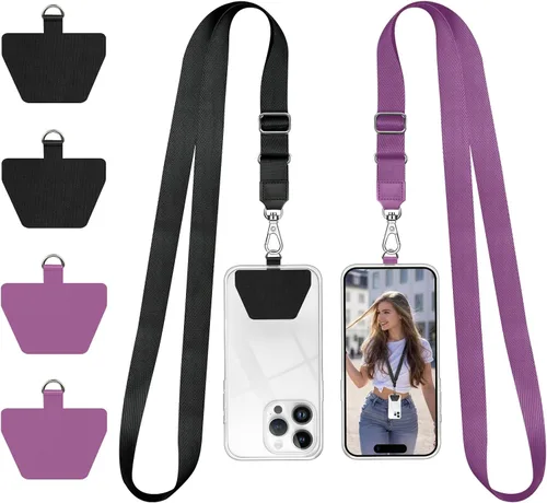 Vista 15 de Doormoon Cordón para teléfono, correa ajustable universal para el cuello, para llaves, insignias de identificación, cordón para teléfono celular