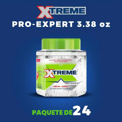 Vista 2 de Xtreme Pro-Expert - Gel transparente para el cabello, sin alcohol, control las 24 horas con aloe vera, tamaño de viaje, 3.39 onzas (paquete de 24)