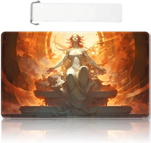 Vista 38 de Tapete de juego MTG cosido de alta calidad con zonas y parte trasera de goma antideslizante, tapete de juego TCG para MTG y otros juegos de cartas