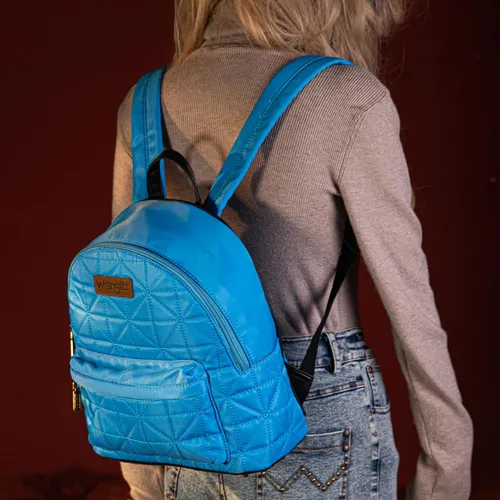 Vista 3 de Montana West Mochila Wrangler para mujer, mochila acolchada para uso casual, Azulclaro