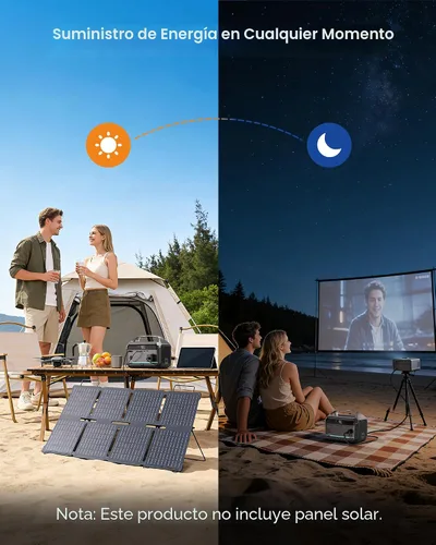 Vista 9 de DARAN Estación de energía portátil de 600 W (pico de 1200 W), generador solar LiFePO4 de 288 Wh con salidas de CA y CC, carga rápida de 2 horas