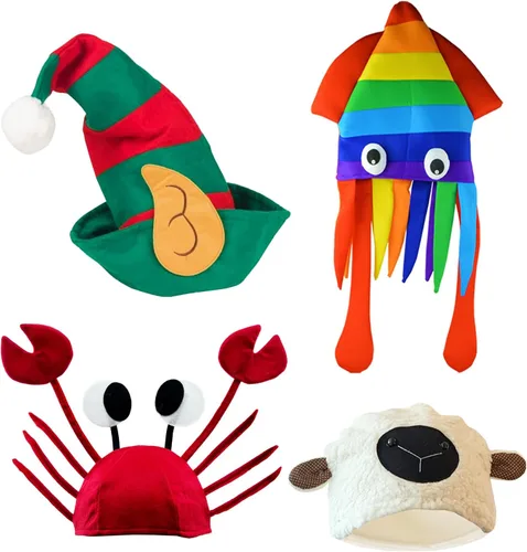Vista 2 de 12 sombreros divertidos surtidos para fiesta loca para adultos y adolescentes, accesorios de cabina de fotos, accesorios de disfraces