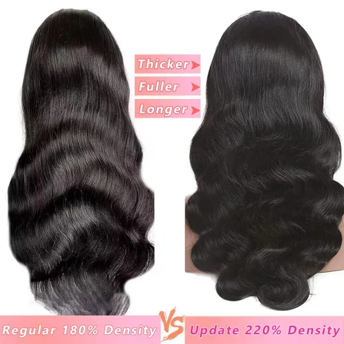 Vista 3 de catti Pelucas de cabello humano ondulado con encaje frontal 360, densidad 220, pelucas de encaje frontal HD, peluca de cabello humano prearrancado