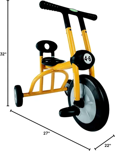 Vista 4 de Italtrike Pilot Triciclo mediano de 12 pulgadas para niños pequeños y niños, ingeniería superior, fuerte y duradero, fácil de montar, asiento