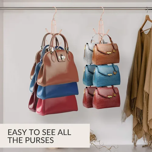 Vista 5 de ZEDODIER Organizador de colgar bolsos para armario, soporte para bolsas colgantes, mantener los monederos visibles y en buenas condiciones, gancho