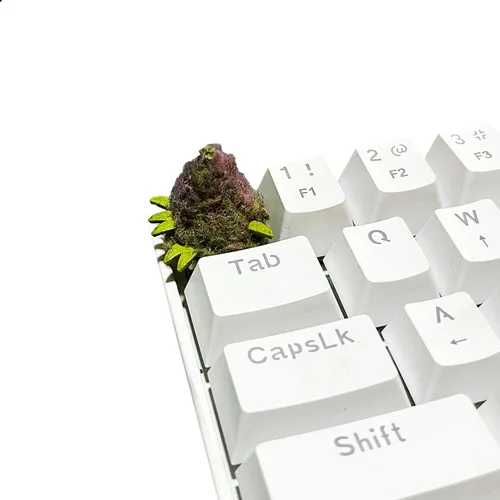 Vista 3 de Teclado personalizado para teclado mecánico para juegos - Diseño de flores de marihuana (violeta)