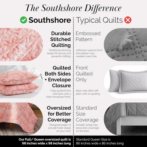 Vista 42 de Southshore Fine Living, Inc. Juego de edredón individual XL, colcha de microfibra acolchada, juego de edredón individual con funda de almohada, ropa