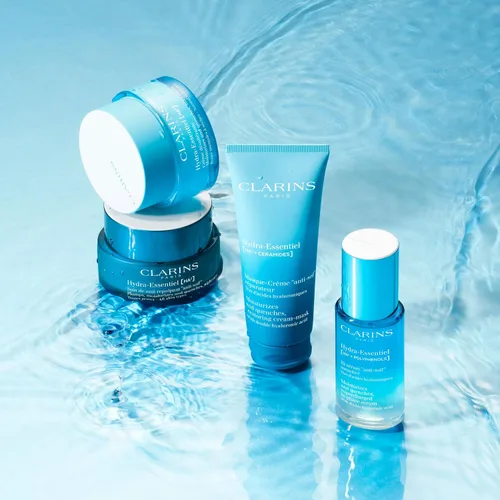 Vista 7 de Clarins Hydra-Essentiel - Suero facial bifásico Suero hidratante intenso 60 segundos para piel regordeta Hidratación 24 horas Doble dosis