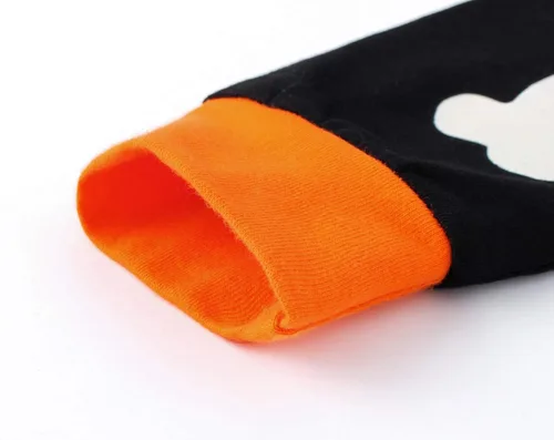 Vista 4 de Pijamas de Halloween para niños pequeños, pijamas de esqueleto que brillan en la oscuridad, ropa de dormir de algodón, conjunto de pijama de 2