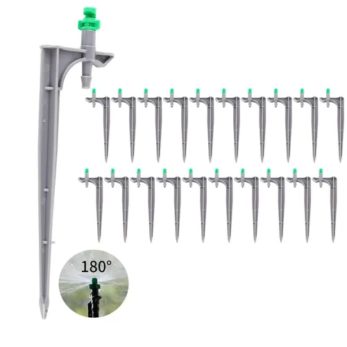 Vista 10 de 20 emisores de riego por goteo, 90 grados con émbolo, goteros de riego ajustables para tubos de riego por goteo de 1/4 pulgadas, perfectos