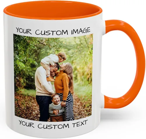 Vista 4 de Tazas de Navidad personalizadas: taza de café festiva con foto personalizada y nombre, taza de café y cacao caliente de cerámica de 11 a 15 onzas