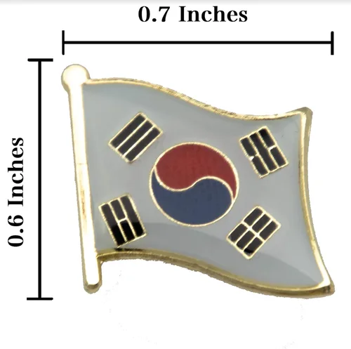 Vista 4 de A-ONE -Parche de aguja de Corea del Sur+Pin de emblema de Corea del Sur, parche de emblema nacional termoadhesivo coreano insignia de la bandera