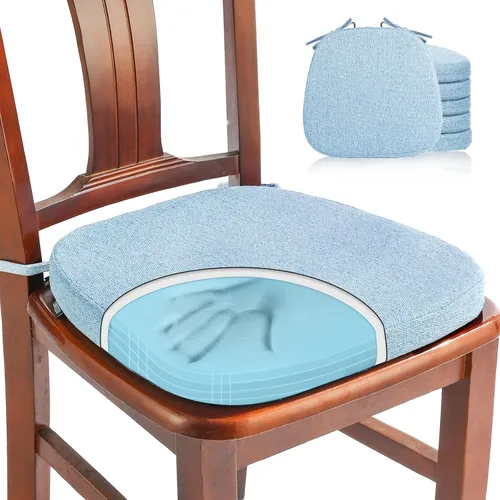 Vista 40 de SINOSSO 1 paquete de cojines de espuma viscoelástica para silla de comedor, tela tejida amigable de 16 pulgadas en forma de U, cómoda almohadilla