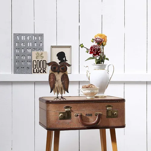 Vista 4 de K KILIPES Decoraciones rústicas de búho para el hogar, estatuas decorativas de madera de búho, adornos de mesa, esculturas coleccionables