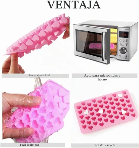 Vista 7 de Paquete de 2 moldes de silicona con forma de corazón, antiadherentes, de grado alimenticio, moldes para hornear, moldes reutilizables para dulces