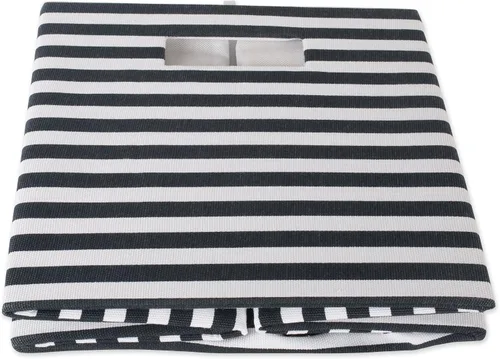 Vista 5 de DII Cubo de almacenamiento plegable de poliéster, a rayas, negro, grande