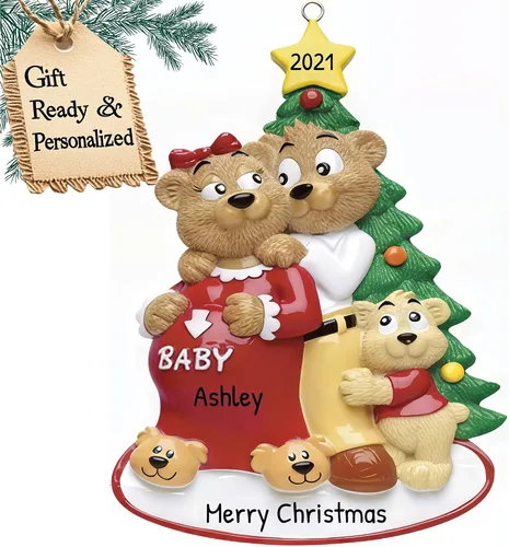 Vista 23 de Adorno personalizado para bebé 2025 – Regalos de embarazo personalizados para futura mamá, adorno de Navidad embarazada 2025, regalos para nuevas