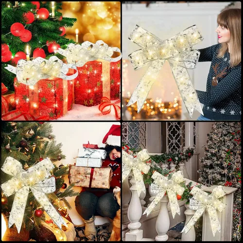 Vista 6 de Tuanse 5 luces de cinta de Navidad de 65.6 pies, 200 luces LED de hadas de Navidad, luces de alambre que funcionan con pilas para árbol de Navidad