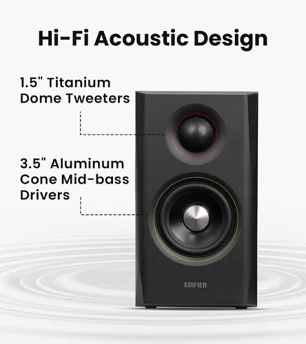 Vista 4 de Edifier S355DB 2.1 Altavoces alimentados para estantería, audio de alta Negro