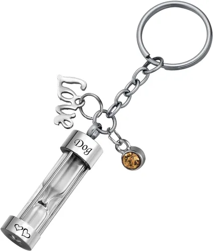 Vista 21 de Llavero de reloj de arena para cenizas, colgante de urna conmemorativa, recuerdo de cremación, joyería para tía, Aunt