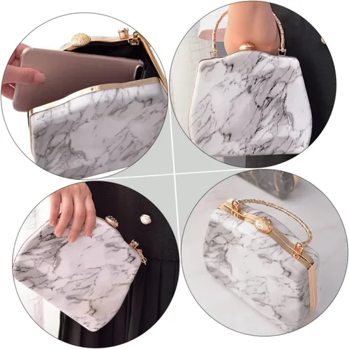 Vista 5 de VALICLUD 1 bolso de noche de lujo marmoleado elegante y embrague para mujeres para fiestas, bodas, bailes de graduación y eventos formales