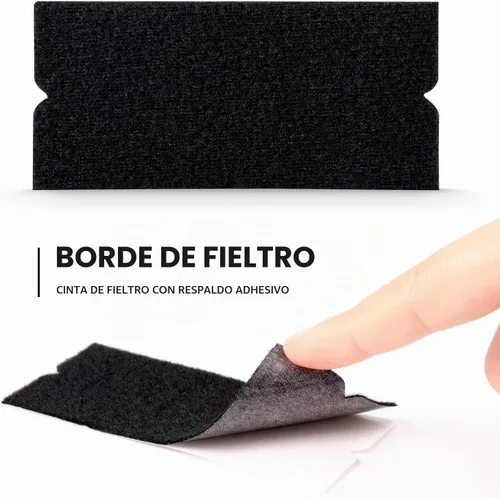 Vista 3 de FOSHIO 20 piezas de repuesto de fieltro de tela autoadhesiva precortada estándar negra para escobilla de goma de 4 pulgadas, herramientas