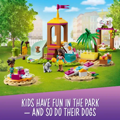 Vista 2 de LEGO Friends Pet Playground 41698 Kit de construcción diseñado para hacer crecer la imaginación; el juego de animales viene con Andrea y 3 juguetes