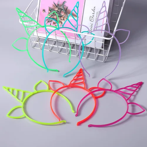 Vista 7 de Suyegirl Diadema de unicornio para niñas, diademas de unicornio que brillan en la oscuridad, diademas de plástico para fiestas, cumpleaños