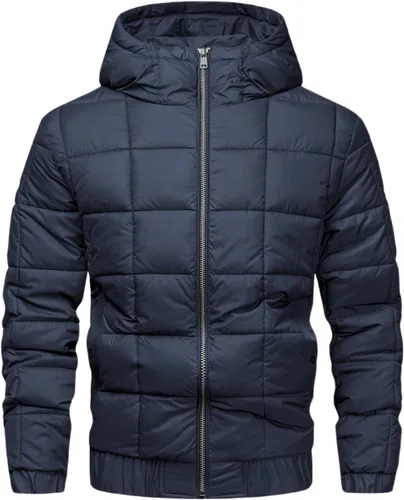 Vista 5 de Chaqueta de invierno con capucha para hombre, abrigo acolchado para esquí y nieve