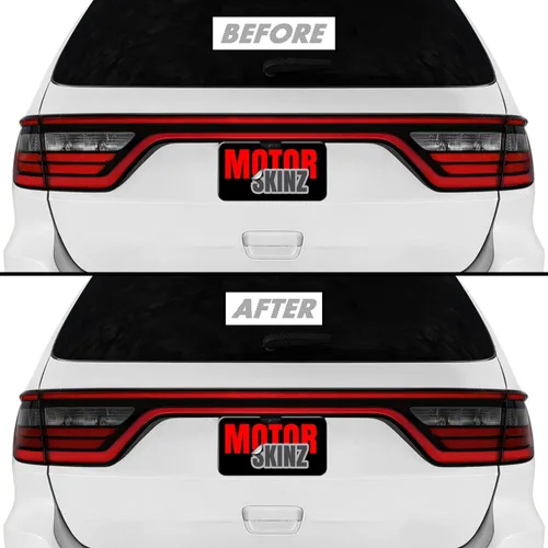 Vista 9 de SlickMod Tinte de humo de vinilo precortado para luz trasera Dodge Durango 2014-2023 (20% humo oscuro, 1. luz trasera)