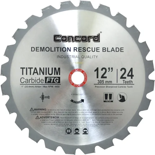 Vista 2 de RCB1200T012HP Hoja de sierra de carburo de rescate de demolición de dientes TCT de 12