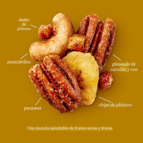 Vista 4 de Sahale Snacks - Mezcla glaseada de pacanas al ron y bananas, 4 onzas (paquete de 6)