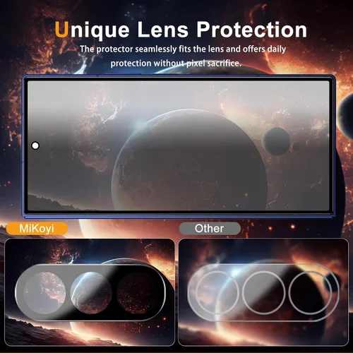 Vista 3 de Privacy Screen Protector for Samsung Galaxy Z Fold 8 Lens Protector [2+2] 9H Hardness Tempered Glass Protective Film + Camera Lens Protector