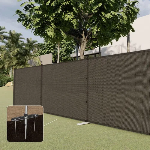 Vista 2 de TANG Valla de privacidad para exteriores, patio trasero, jardín, patio, valla de seguridad para la piscina con postes, estacas para el suelo