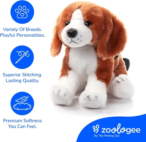 Vista 4 de The Petting Zoo Beagle - Peluche de perro de peluche, regalos para niños, juguete de peluche de perro de 12 pulgadas